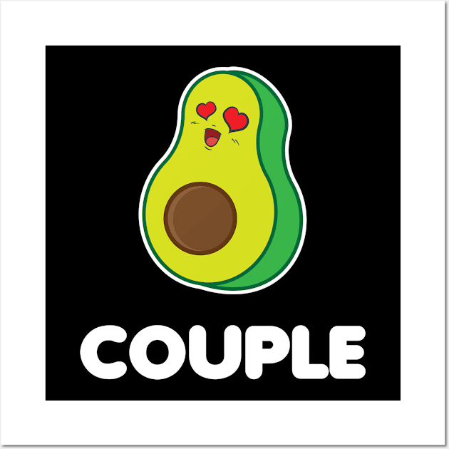 Couples Matching Funny Avocado Best Couple Gift Wall Art by Hasibit